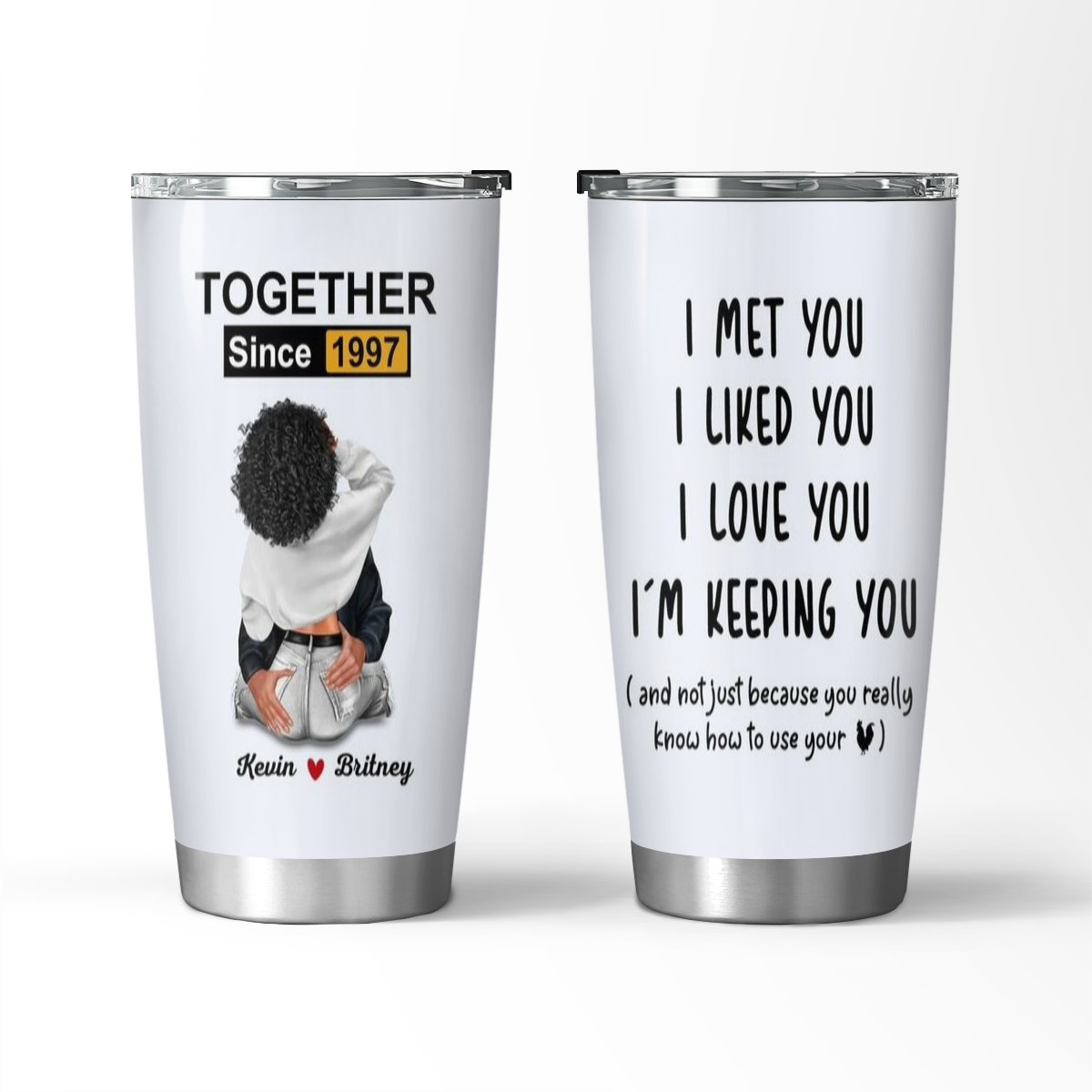 Juntos desde hace X años: vaso personalizado para esposo o novio