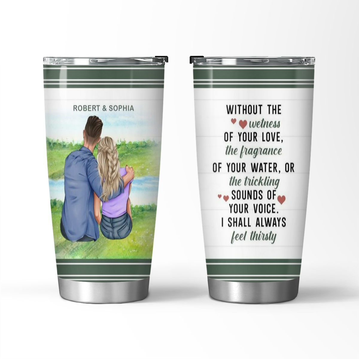 Sin la humedad de tu amor: vaso personalizado como regalo para tu amante