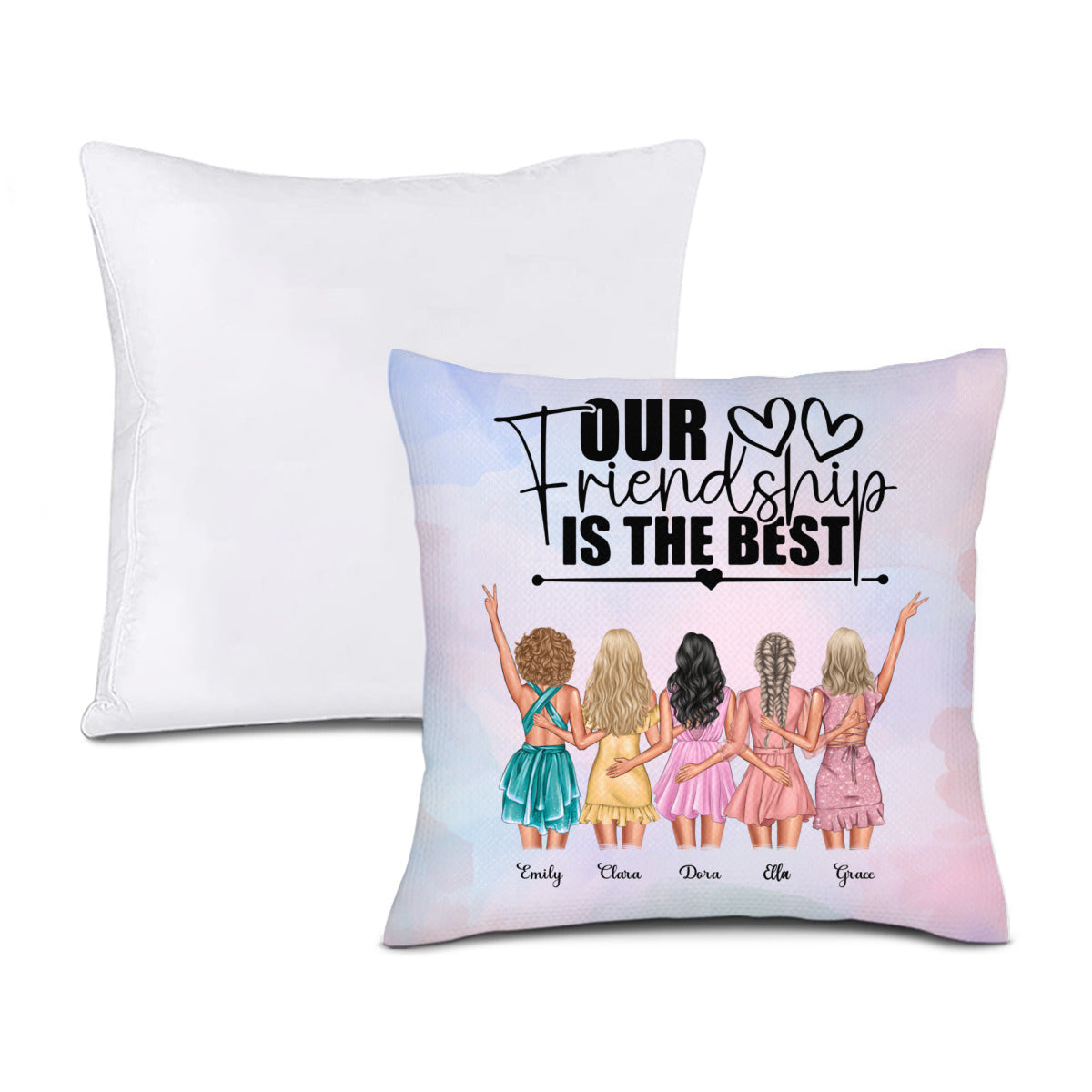 Nuestra Amistad es la Mejor - Almohada Personalizada para Mejores Amigas