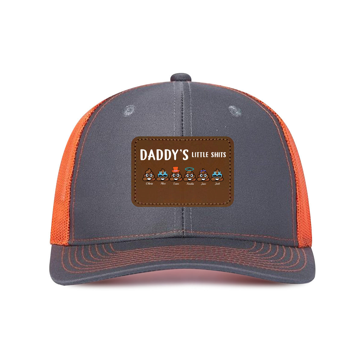 Dad's Little Shits- Custom Hats With Leather Patch For Dad From Kids