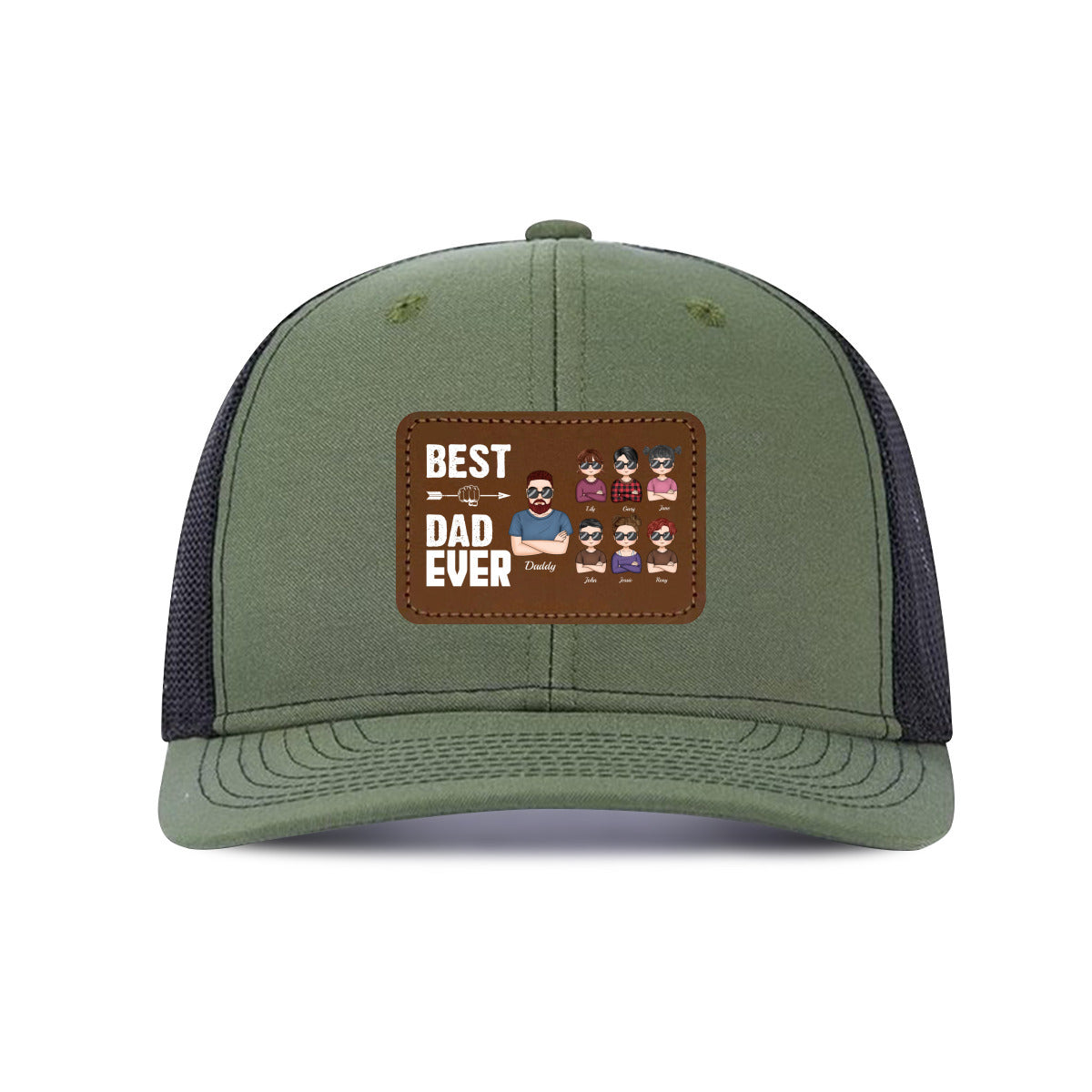 Best Dad Ever- Custom Hat with Leather Patch for Dads from Kids