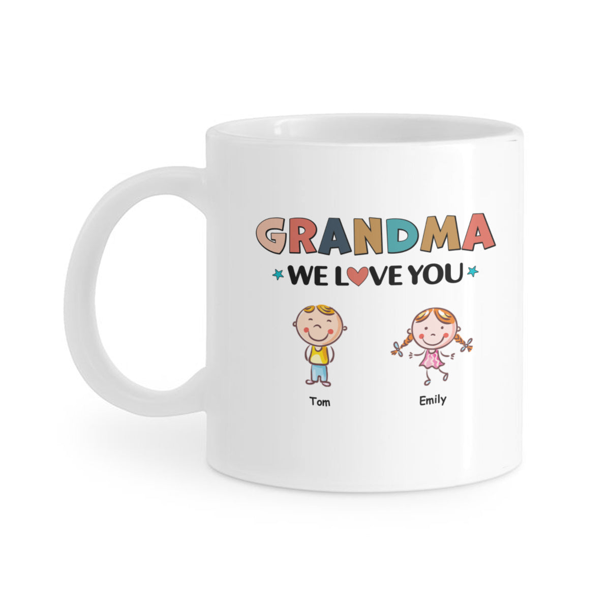 Abuela, te amamos: tazas personalizadas para abuela