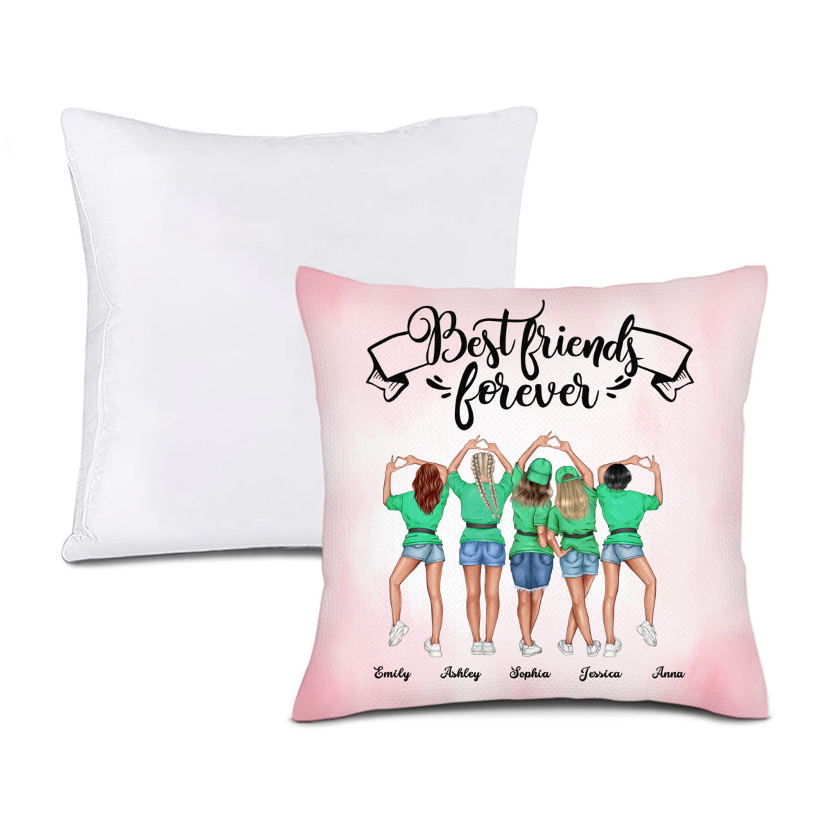 Mejores amigos para siempre: almohada personalizada para mejores amigos