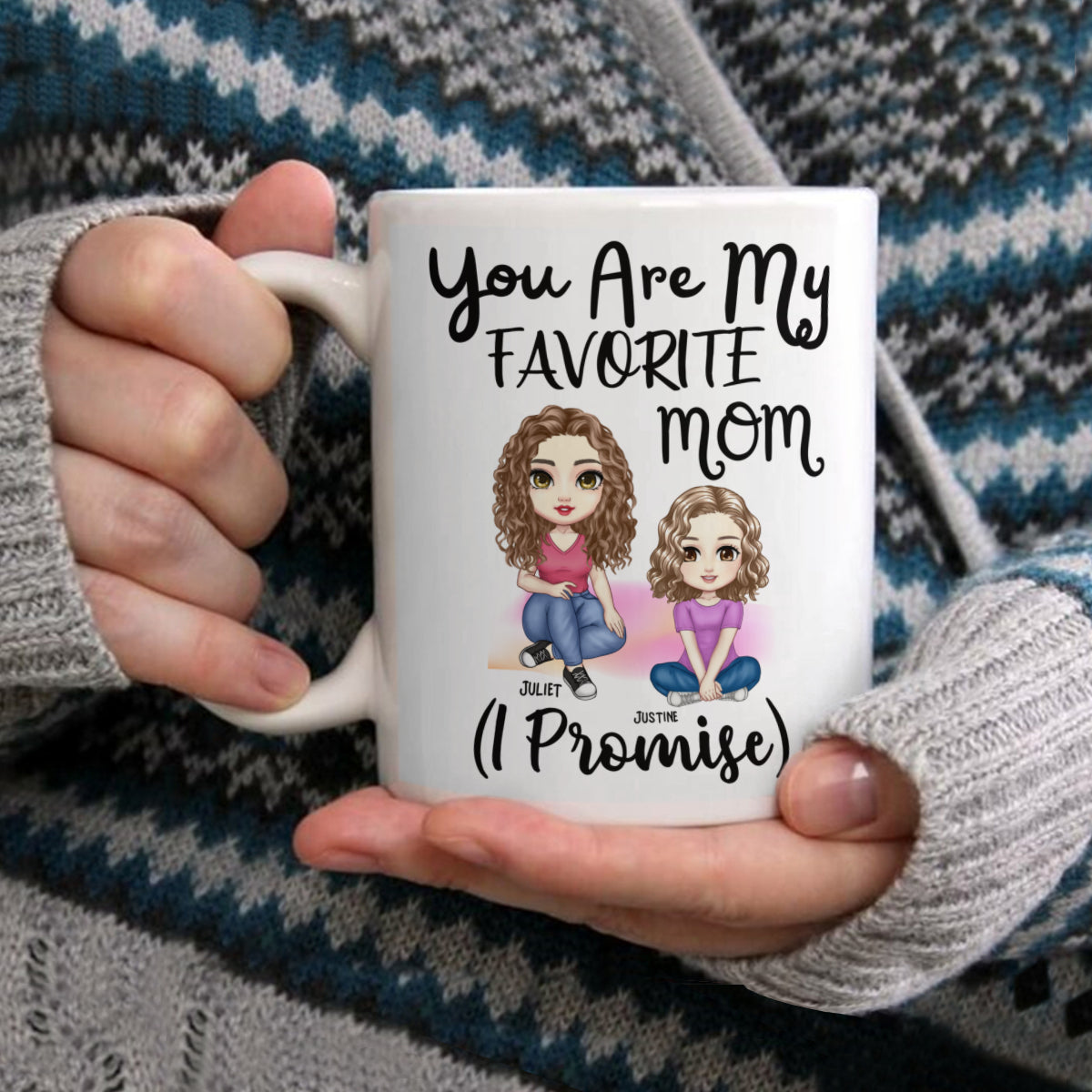 Eres mi mamá favorita, lo prometo: taza personalizada divertida para mamá