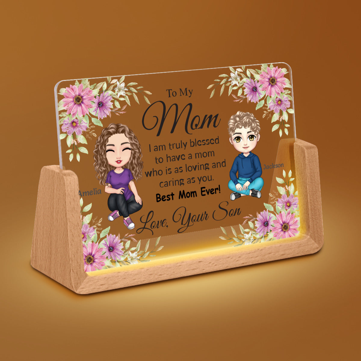 I am Truly Blessed to Have a Mom-Personalized Acrylic Plaque Night Light for Mom
