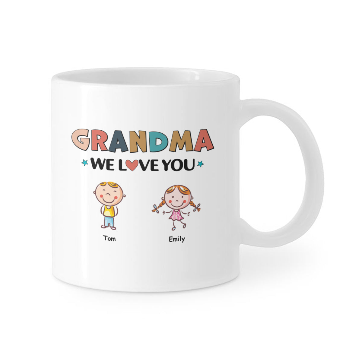 Abuela, te amamos: tazas personalizadas para abuela