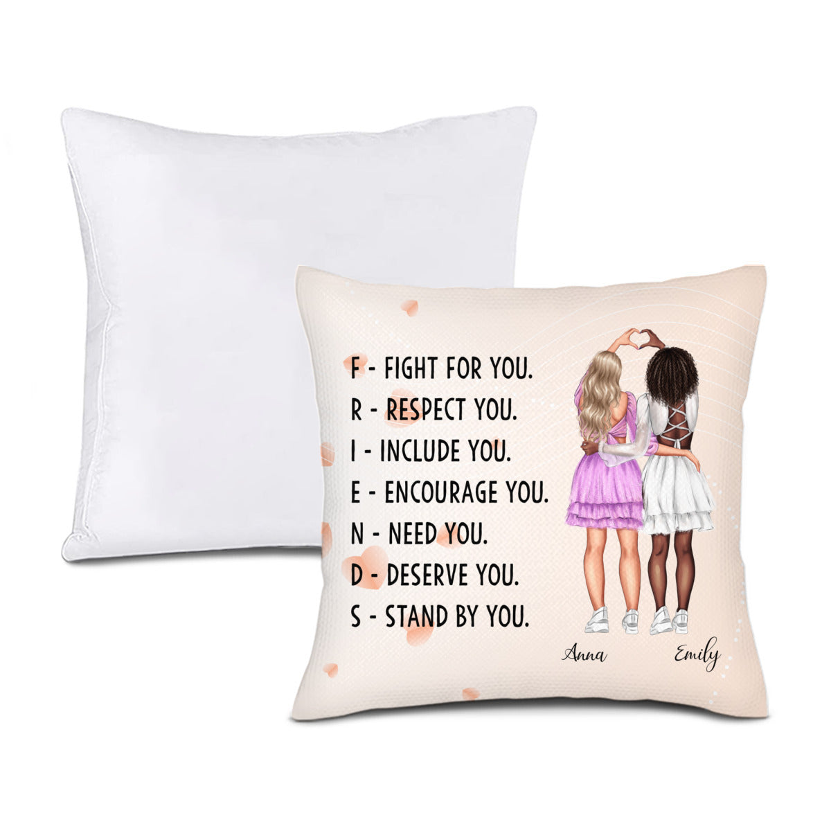 Lucha por ti, te respeto: almohada personalizada para el mejor amigo