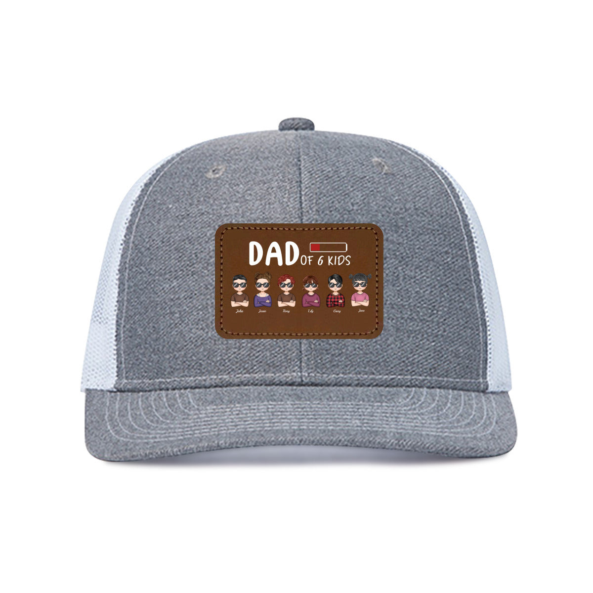 Dad Of Kids- Custom Hats With Leather Patch For Dad From Kids