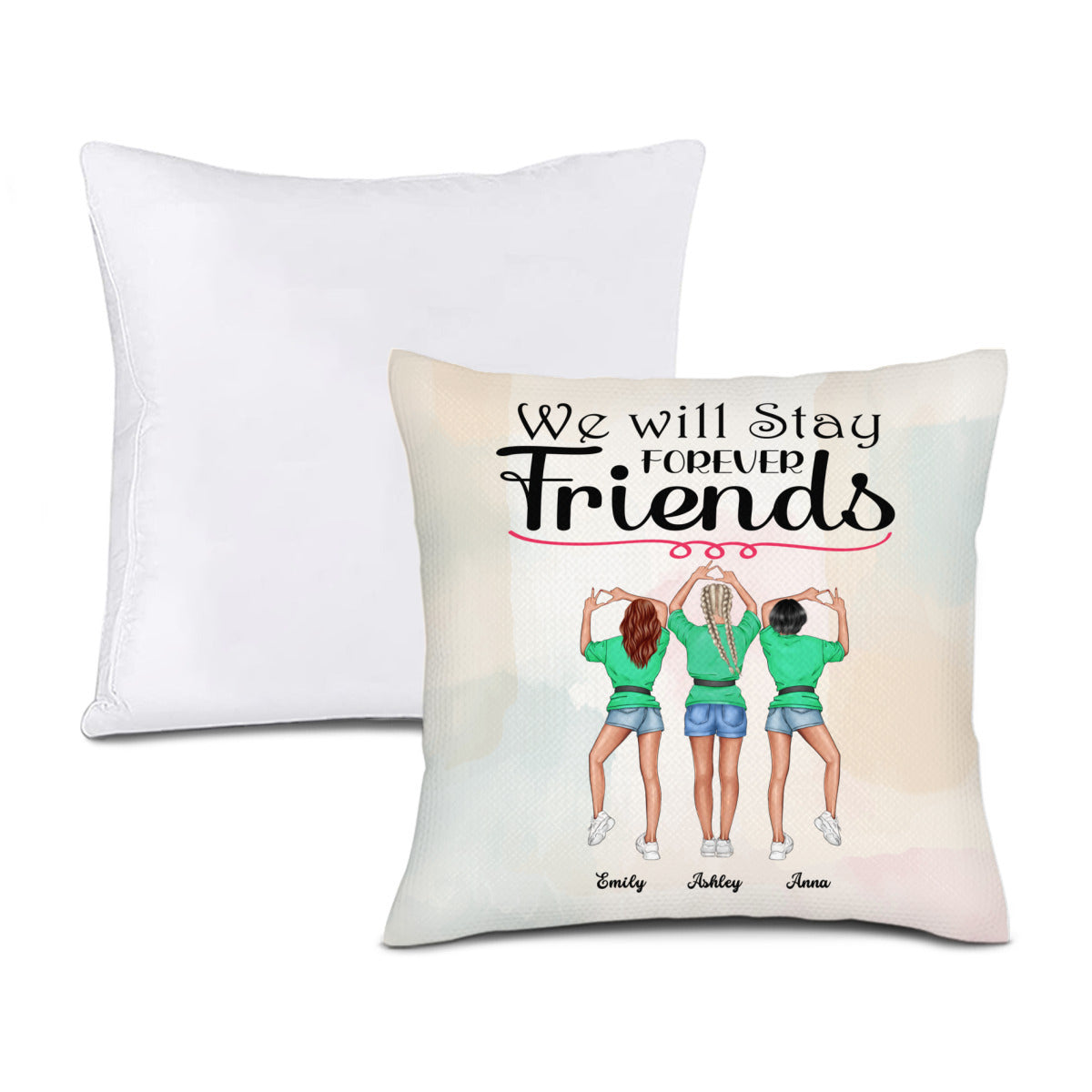 Seremos amigos por siempre: almohada personalizada para mejores amigas