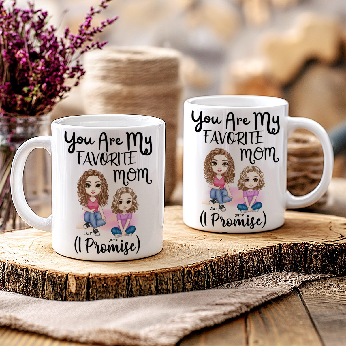 Eres mi mamá favorita, lo prometo: taza personalizada divertida para mamá