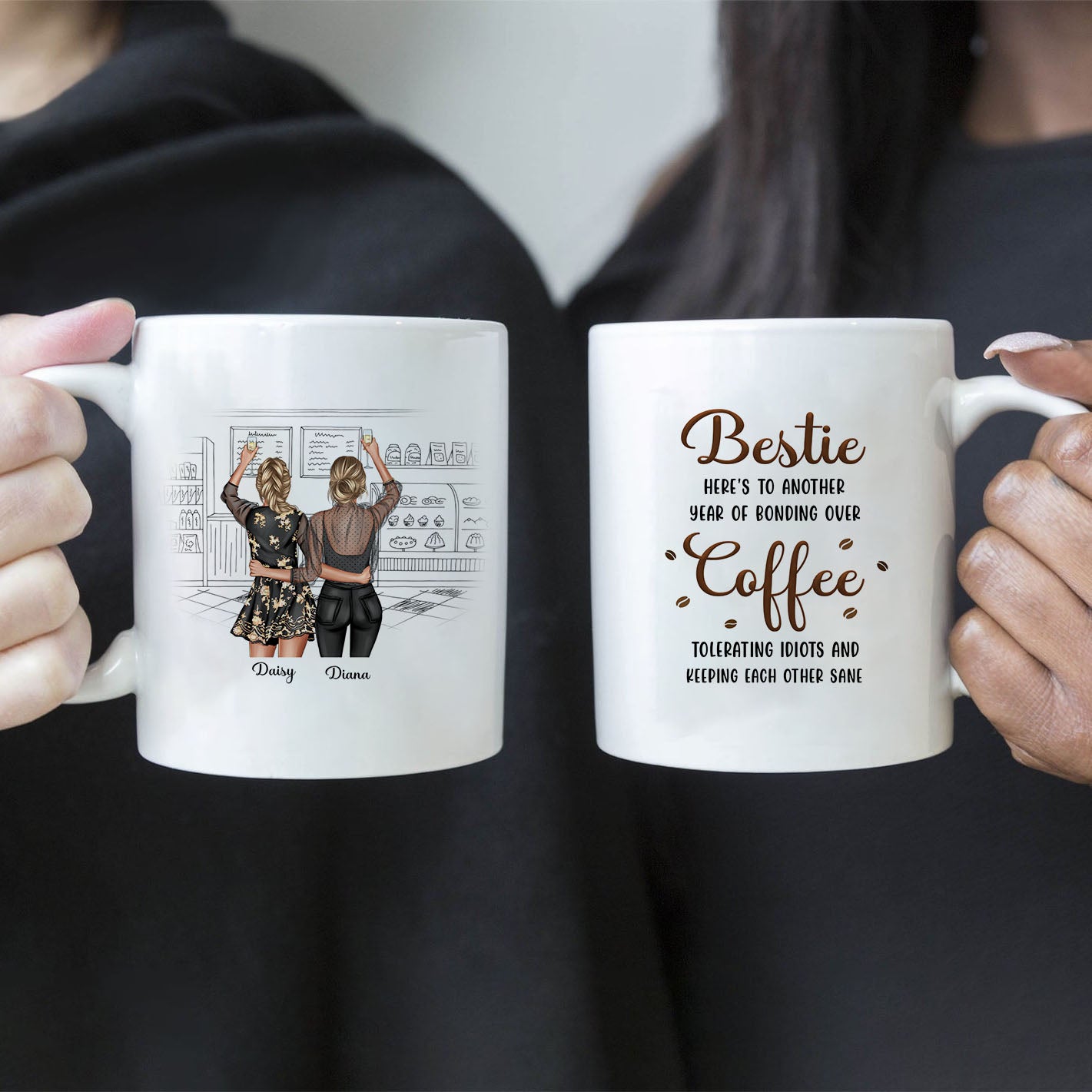 Bestie Here's To Another Year of Boding Over-Custom Mugs for Best Friend