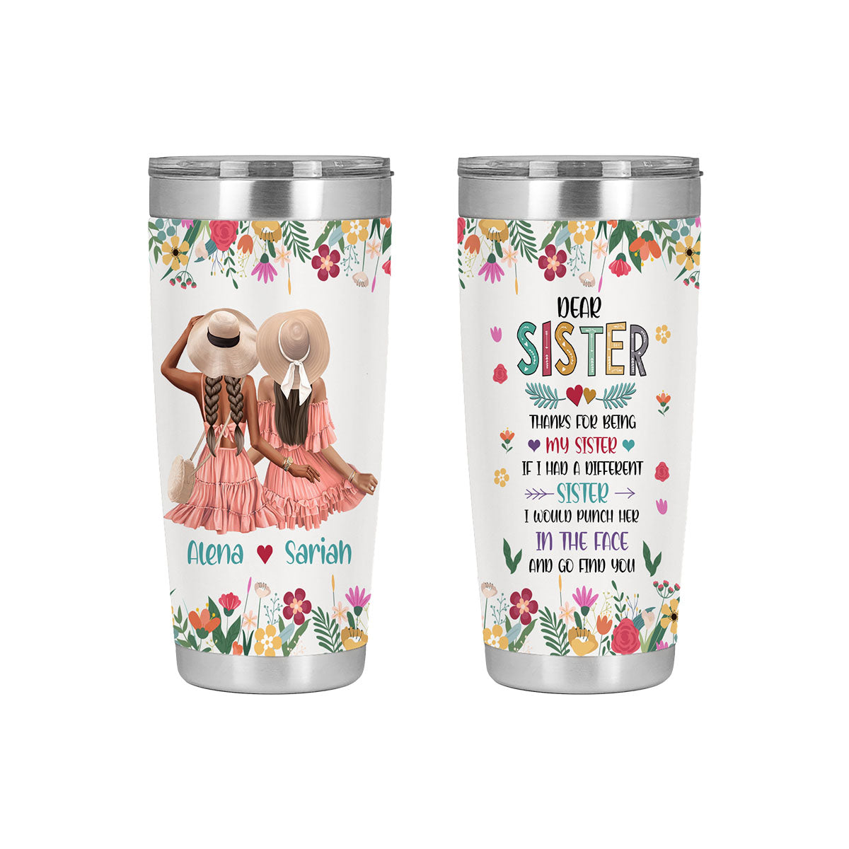 DERA HERMANA GRACIAS POR SER MI HERMANA-Vaso personalizado para hermana