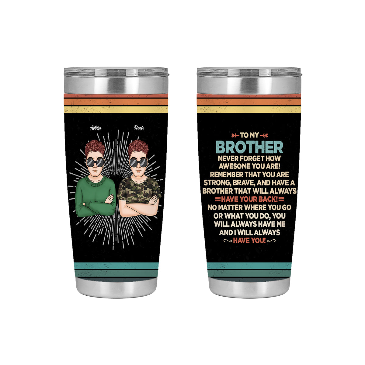 To My Brother Never Forget How Awesome You Are-Tumbler Cups for Brothers